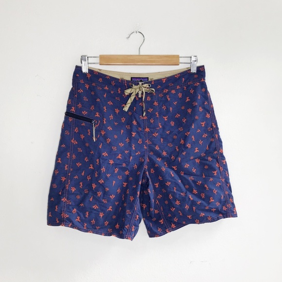 Patagonia Other - Patagonia Wavefarer Orange & Blue Board Shorts 30